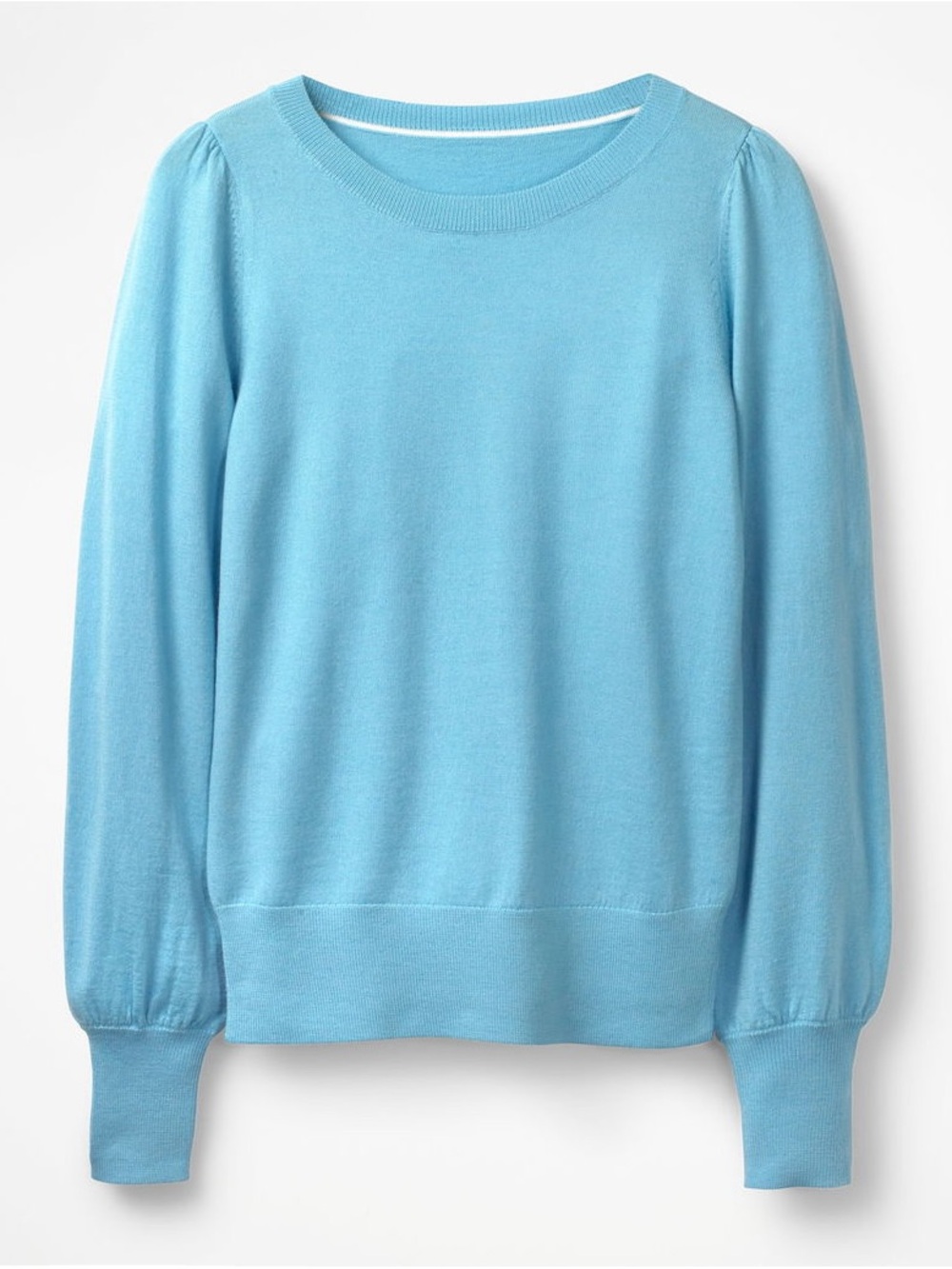 Boden Antonia Jumper Light Blue Puff-Sleeve Sweater, US 8